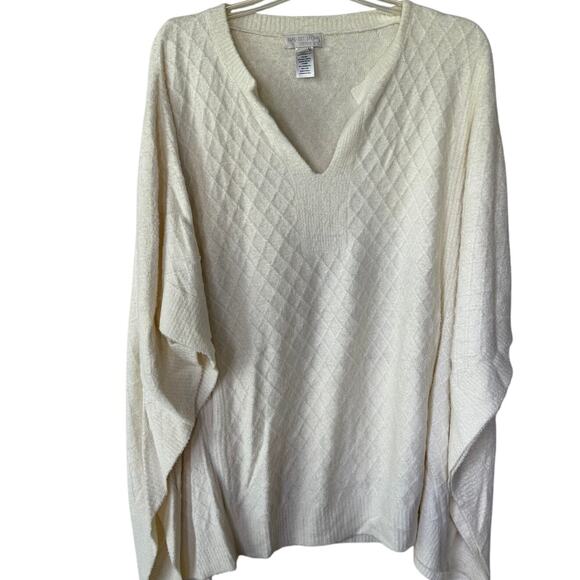 Barefoot Dreams Cream SOFT! Pull Over Shawl sweater size 2X - Picture 1 of 8